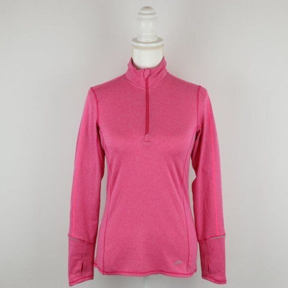 Brooks Dash Women's Small Pink 1/4 Zip Long Sleeve Athletic Pullover - Picture 1 of 10